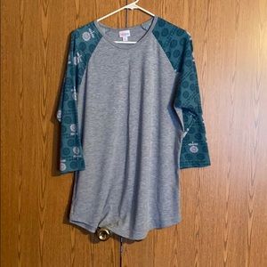 5/$25 Lularoe Randy with Teal and White Flowers